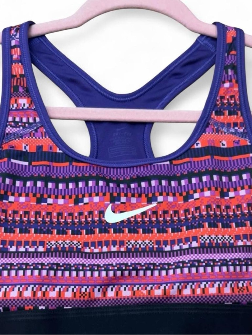 Nike Dri-FIT Sports Bra Small Purple Multi Print Racerback